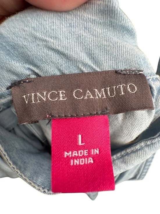 Vince Camuto Sleeveless Light Blue Tiered Maxi Dress Airy Beach Casual Boho Sz L - Picture 16 of 16